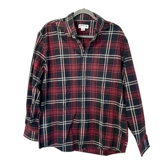Orvis Plaid Button Down Long Sleeve Shirt Size Medium GUC - Picture 1 of 8
